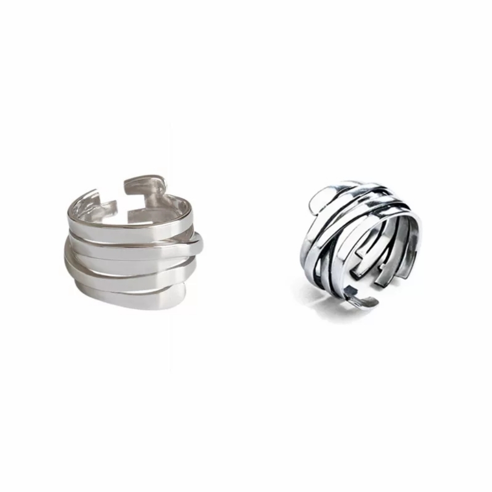 New 925 Silver Multi-Layer Large Open Finger Ring - image 8